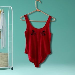 Red Velvet Rose Bodysuit